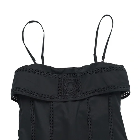 New JCREW Size 2 Crochet Panel Mini Dress in Black $268 CL647 - Picture 6 of 7